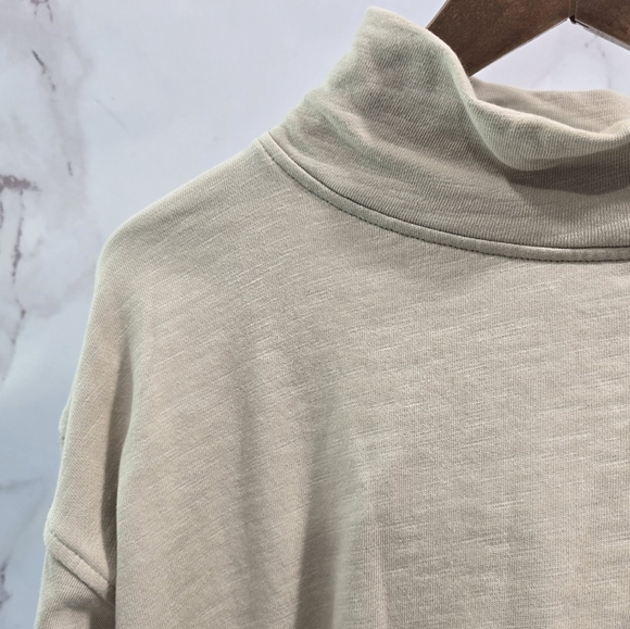 Urban Outfitters Sweatshirt Womens Medium Beige Terry Crop Cable Knit Sleeve - Picture 2 of 10